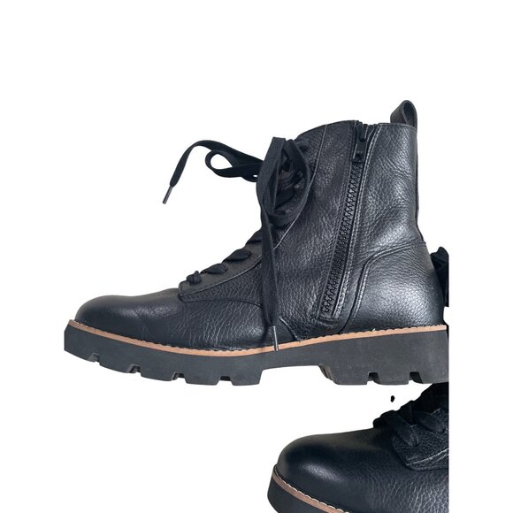 Vionic Women's 6.5 Lani Black Leather Lace Up Moto Combat Boots EUC Orthotic - Picture 8 of 12